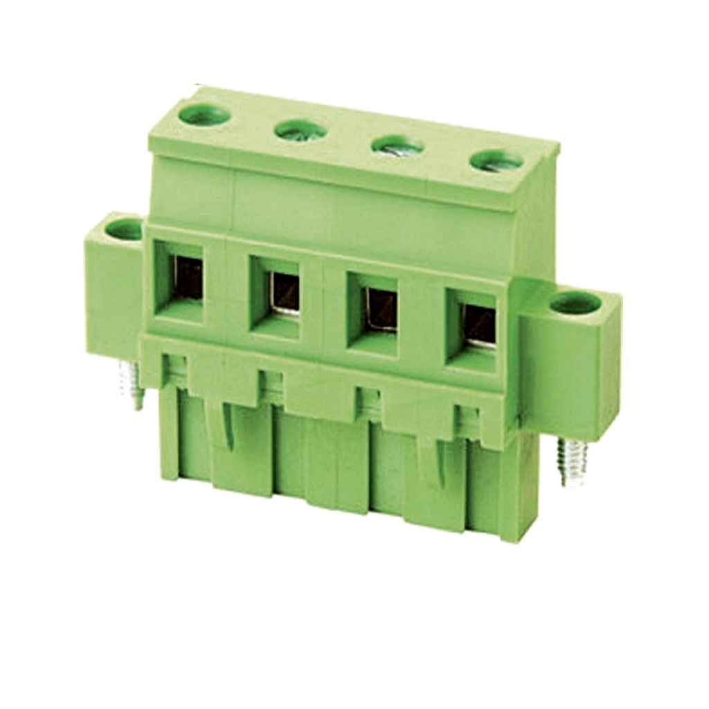 7.62 mm Pitch Printed Circuit Board (PCB) Terminal Block Plug, Screw Clamp, 10 Position, With Screw Locks