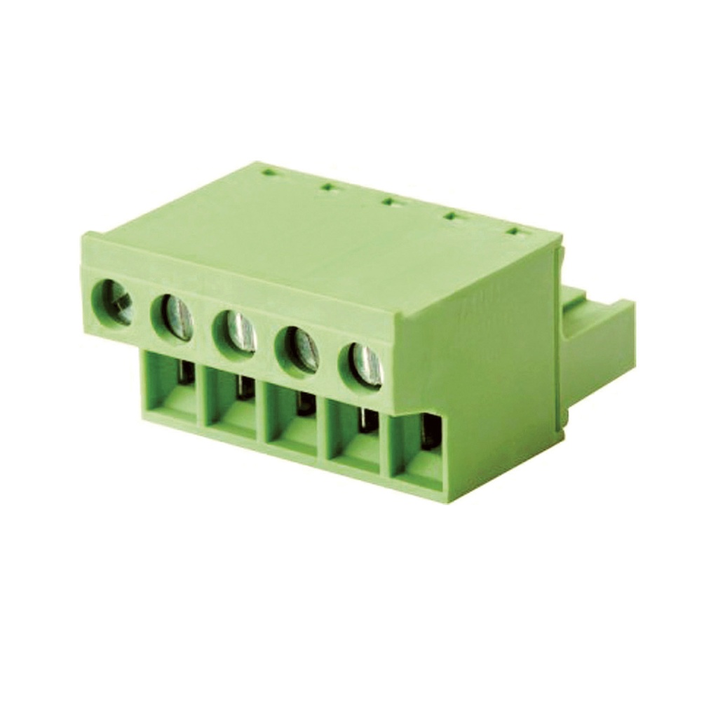 5 mm Pitch Printed Circuit Board (PCB) Terminal Block Plug, Screw Clamp, 12 Position, Front Wire Entry