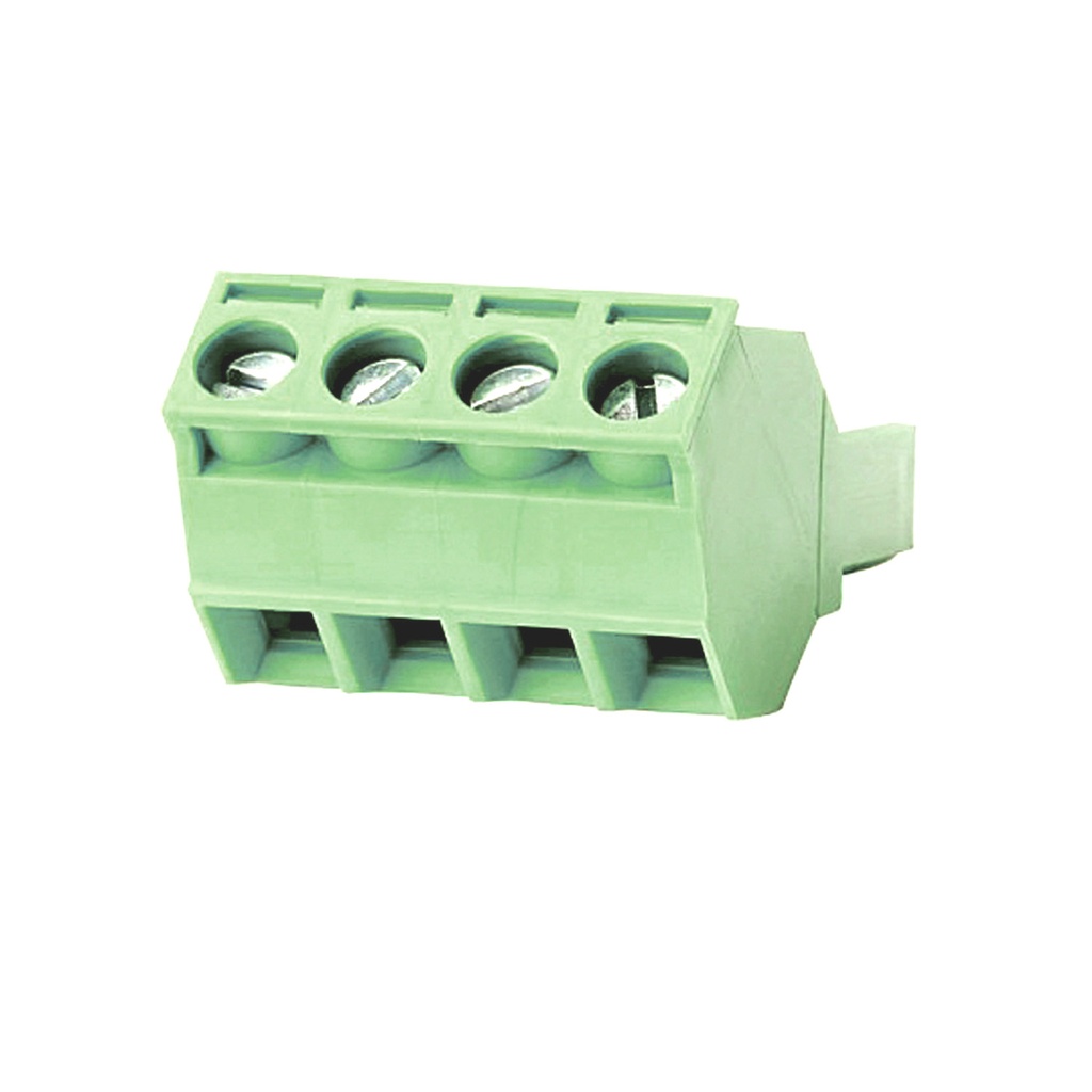 5.08 mm Pitch Printed Circuit Board (PCB) Terminal Block Plug, Screw Clamp, 10 Position, Angled Wire Entry