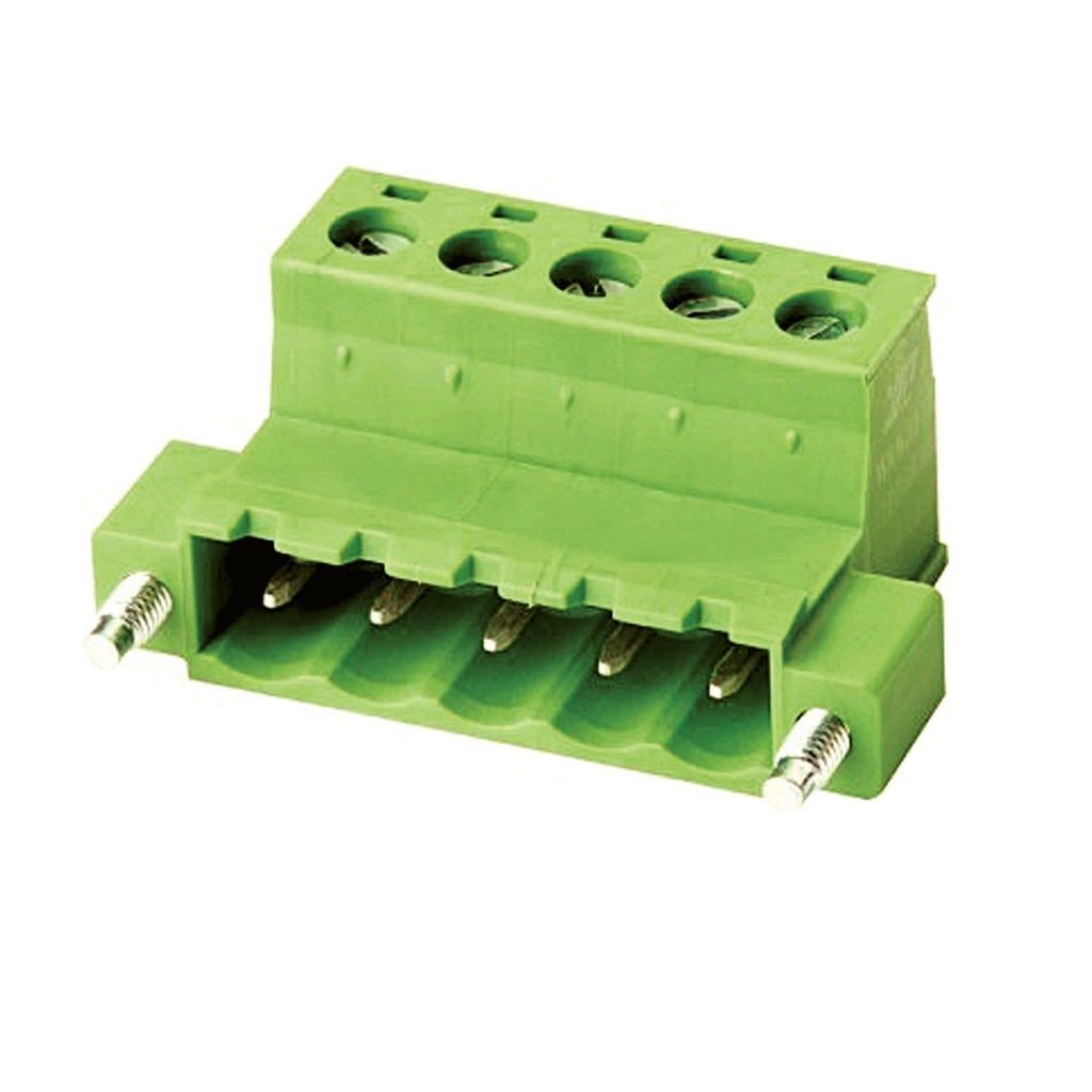 10 Position, 5.08 mm Spacing Terminal Block Inverted Connector Plug, Screw Clamp, With Screw Locks, 28-12AWG