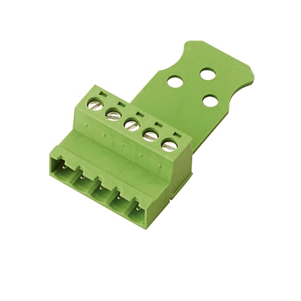 5.08 mm Pitch Printed Circuit Board (PCB) Terminal Block Inverted Plug Wire to Wire, Screw Clamp with Stra