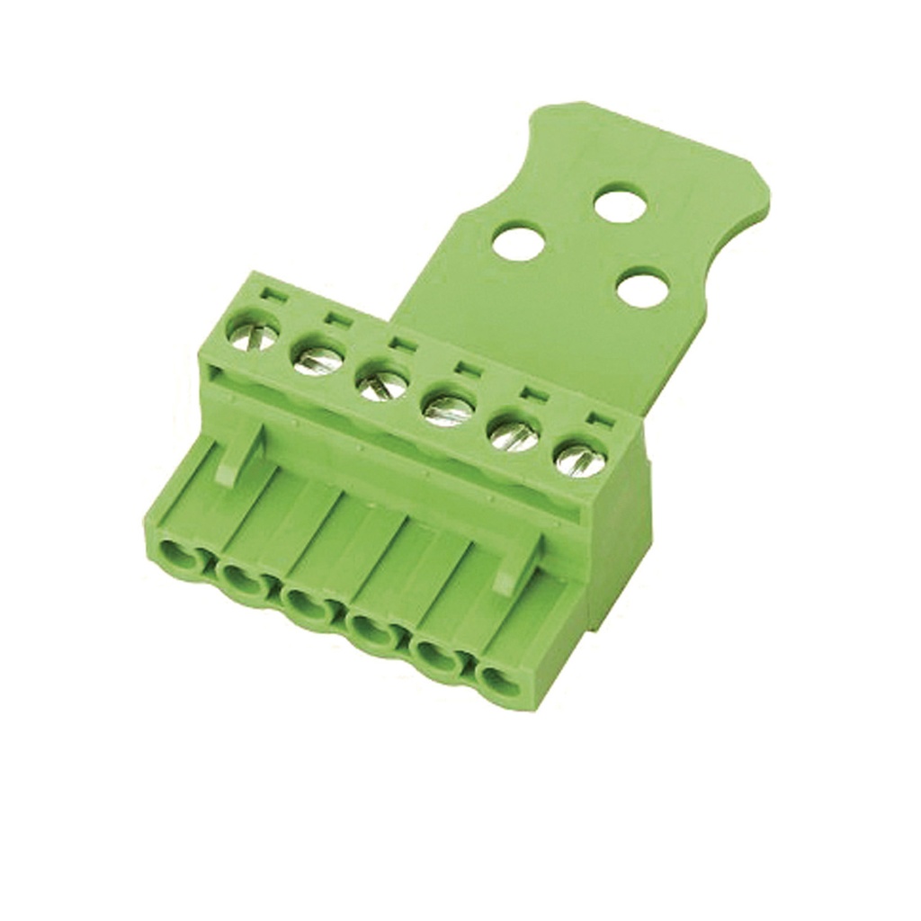 5 mm Pitch Printed Circuit Board (PCB) Terminal Block Plug, Screw Clamp, 15 Position, With Wire Strain Relief