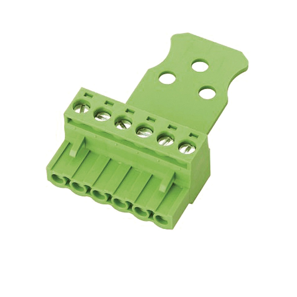 5 mm Pitch Printed Circuit Board (PCB) Terminal Block Plug, Screw Clamp, 16 Position, With Wire Strain Relief