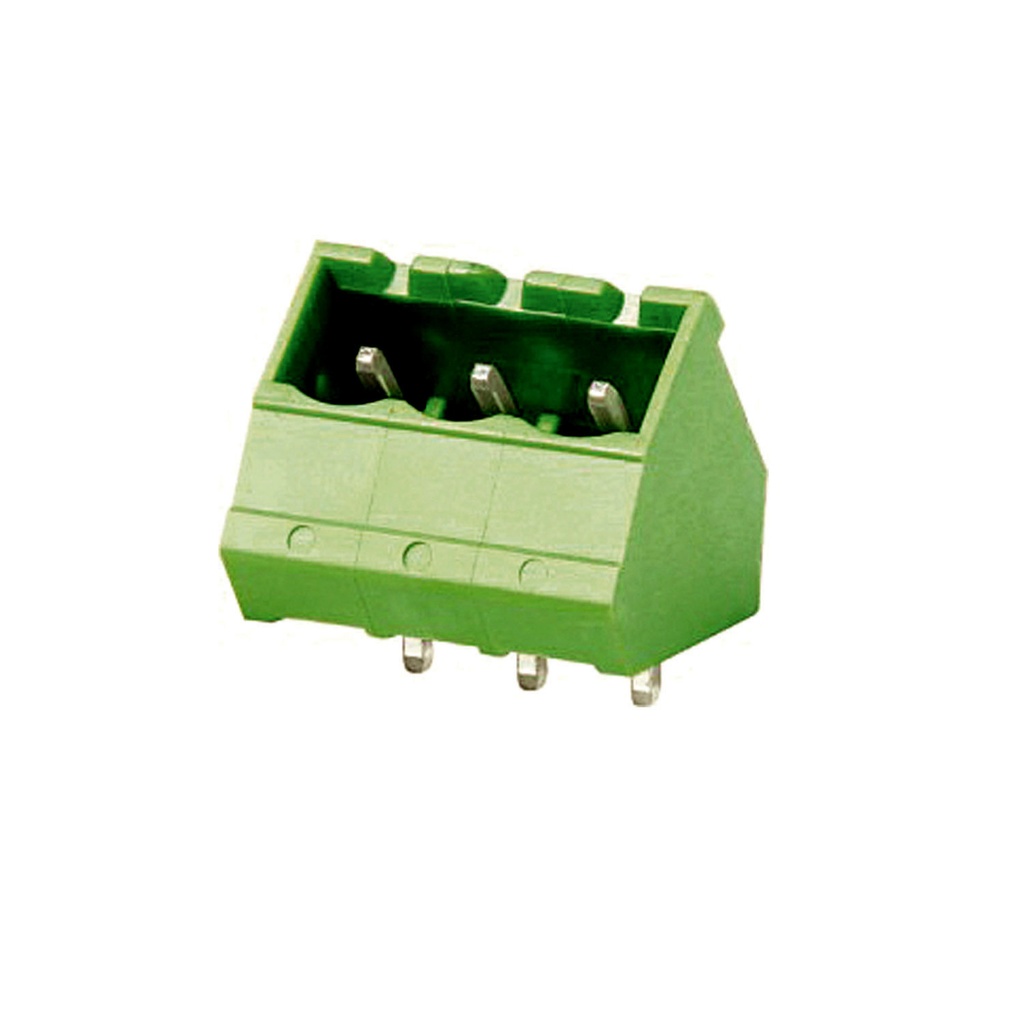 5.08 mm Pitch Printed Circuit Board (PCB) Terminal Block 45 Degree Header With Closed Ends,  10 Position