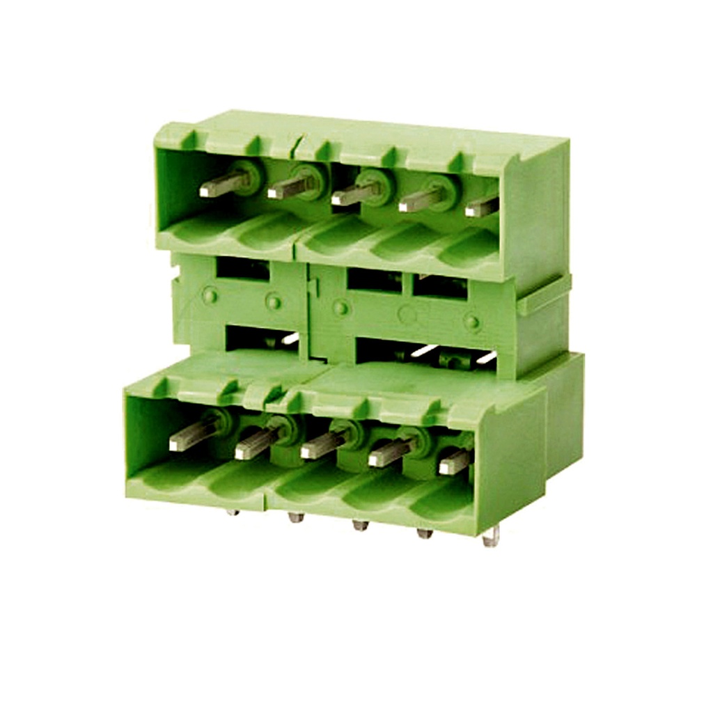 10 Position, 5 mm PCB Terminal Block Horizontal Offset Header, Double Level