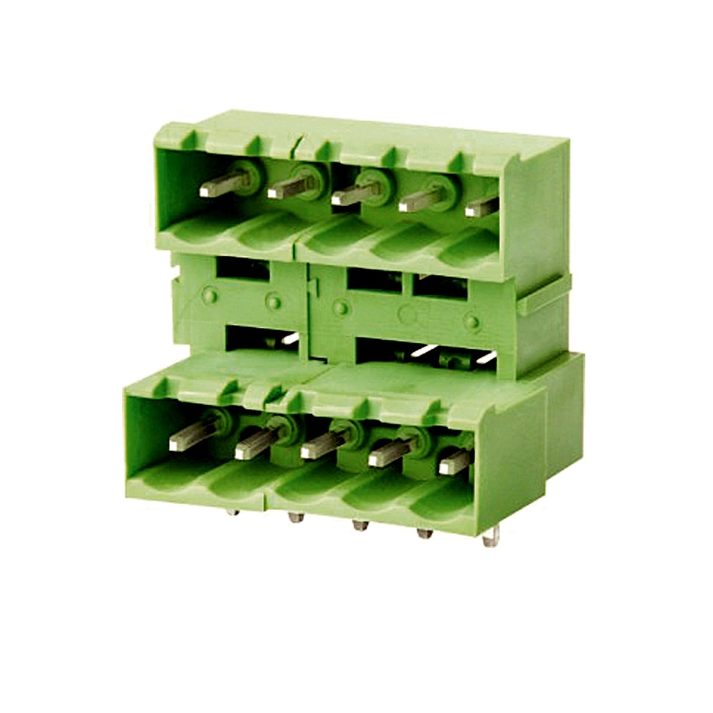 10 Position, 5.08 mm PCB Terminal Block Horizontal Offset Header, Double Level