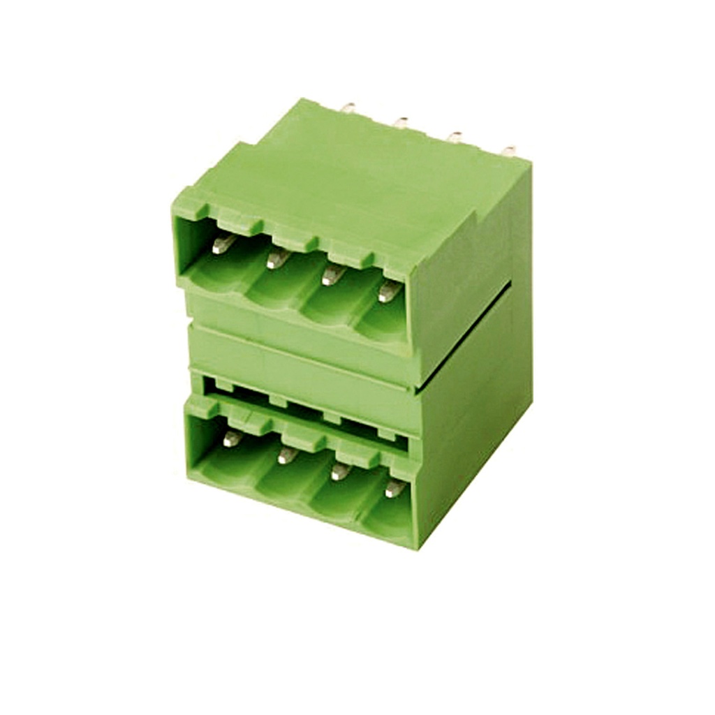 5 mm Pitch Printed Circuit Board (PCB) Terminal Block Vertical Header, Double Level, 2x2 position