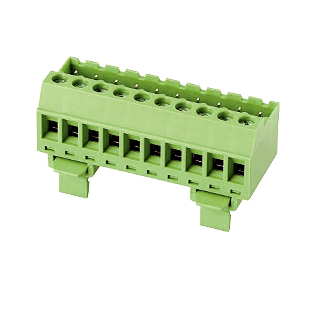 11 Position, 5.08 mm Pitch Pluggable Terminal Block Header, Mini DIN Rail Mount, Screw Clamp