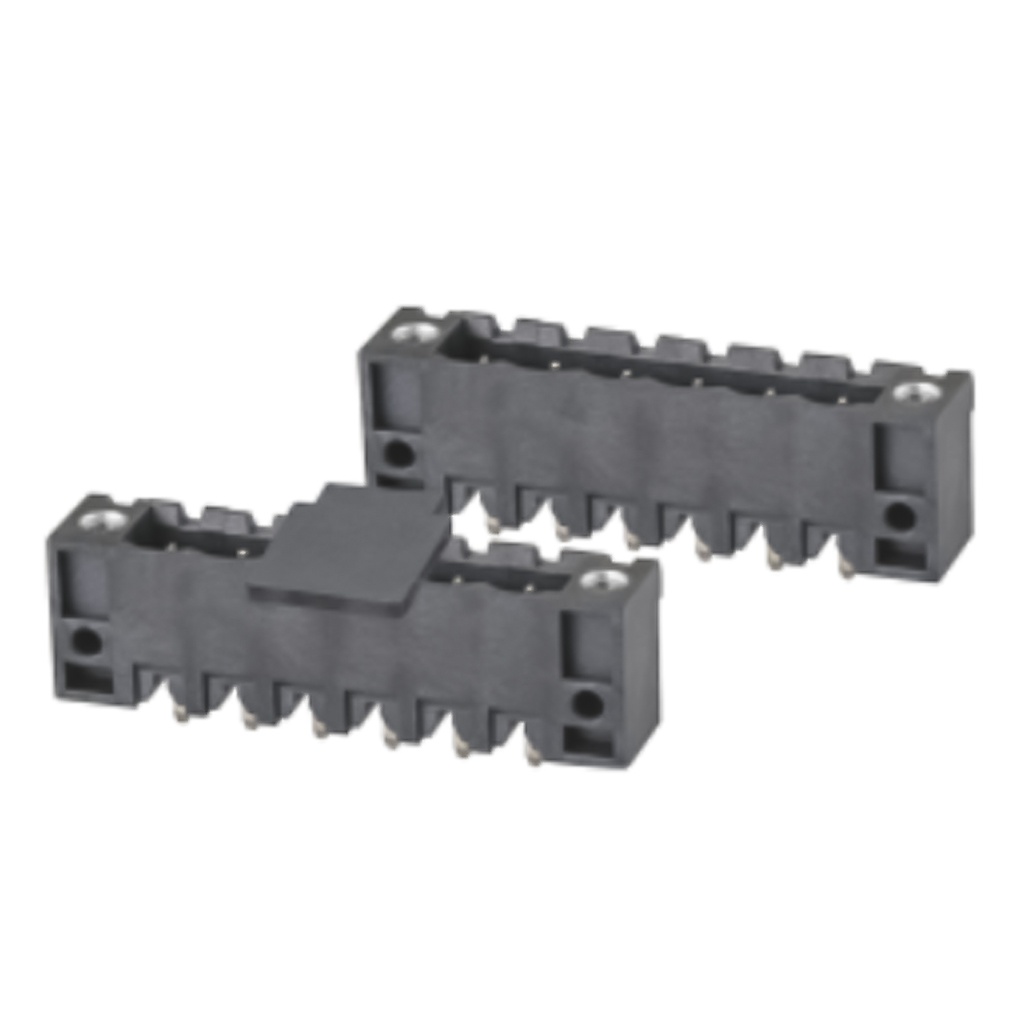 5.08 mm Pitch Printed Circuit Board (PCB) Terminal Block Vertical Header with Screw Locks, Reflow Applications