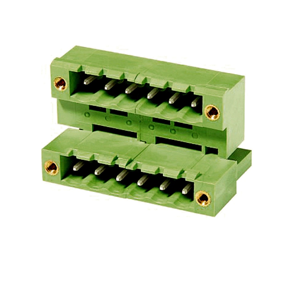 5 mm Pitch Printed Circuit Board (PCB) Terminal Block Horizontal Header, Offset Double Level With Screw Locks, 10