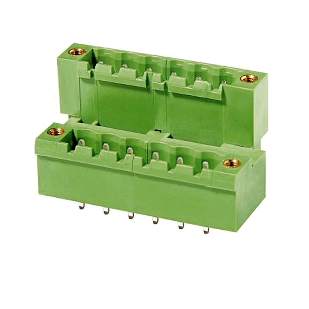 2 Position, 5.08 mm Pitch, PCB Terminal Block Vertical Header, Offset Double Level With Screw Locks