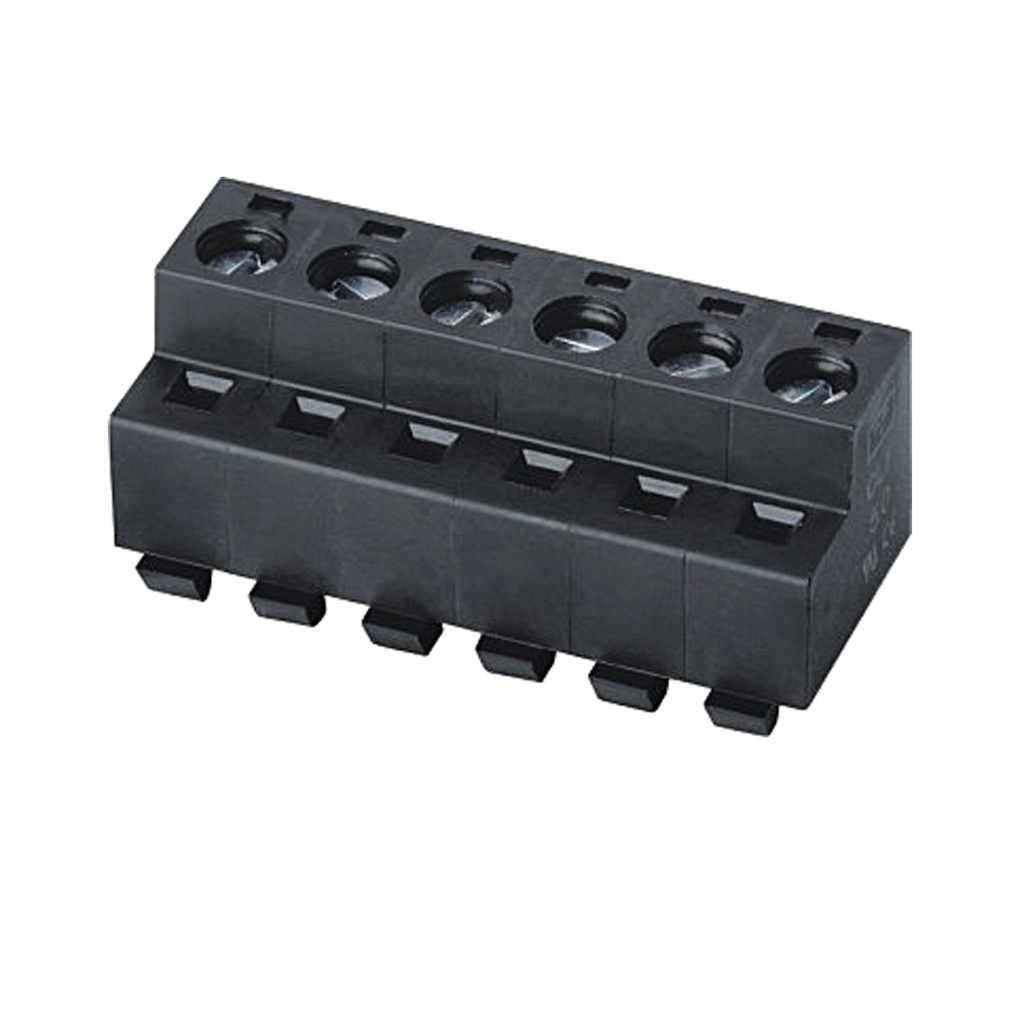 11 Position Pluggable Terminal Block with Screw Wire Terminations, Economy, 5mm Pitch, Black, 28-14 AWG, 12 Am
