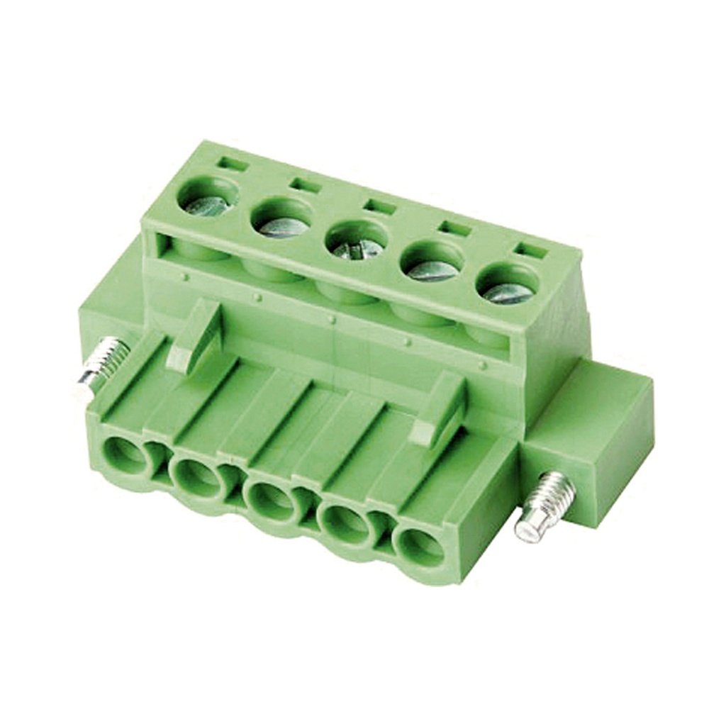 5.08 mm Pitch Printed Circuit Board (PCB) Terminal Block Plug w/Screw Locks, Screw Clamp, 12 position