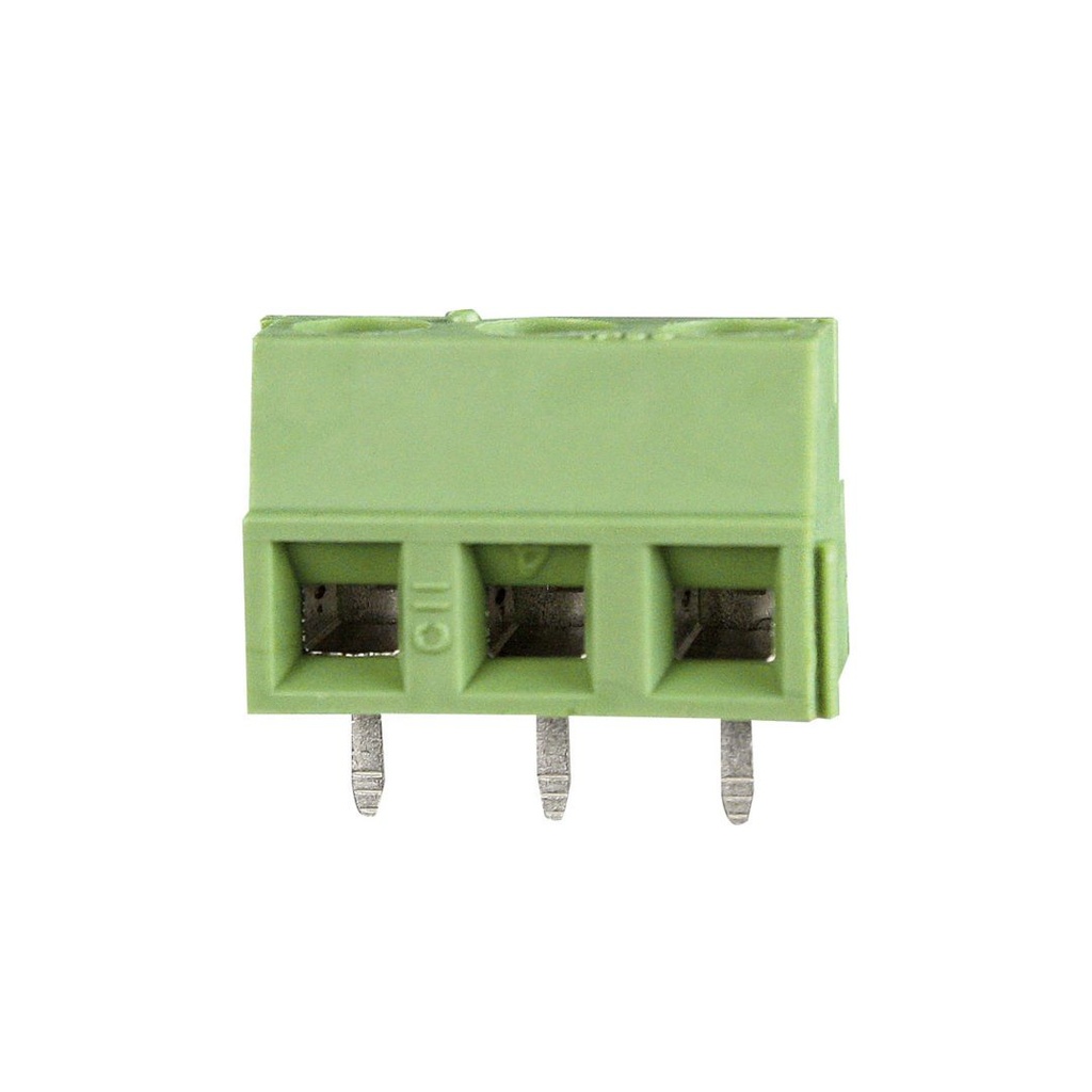 5mm Pitch fixed Printed Circuit Board (PCB) terminal block, horizontal Screw Clamp wire entry, low profile, modular interlocking, 3 position