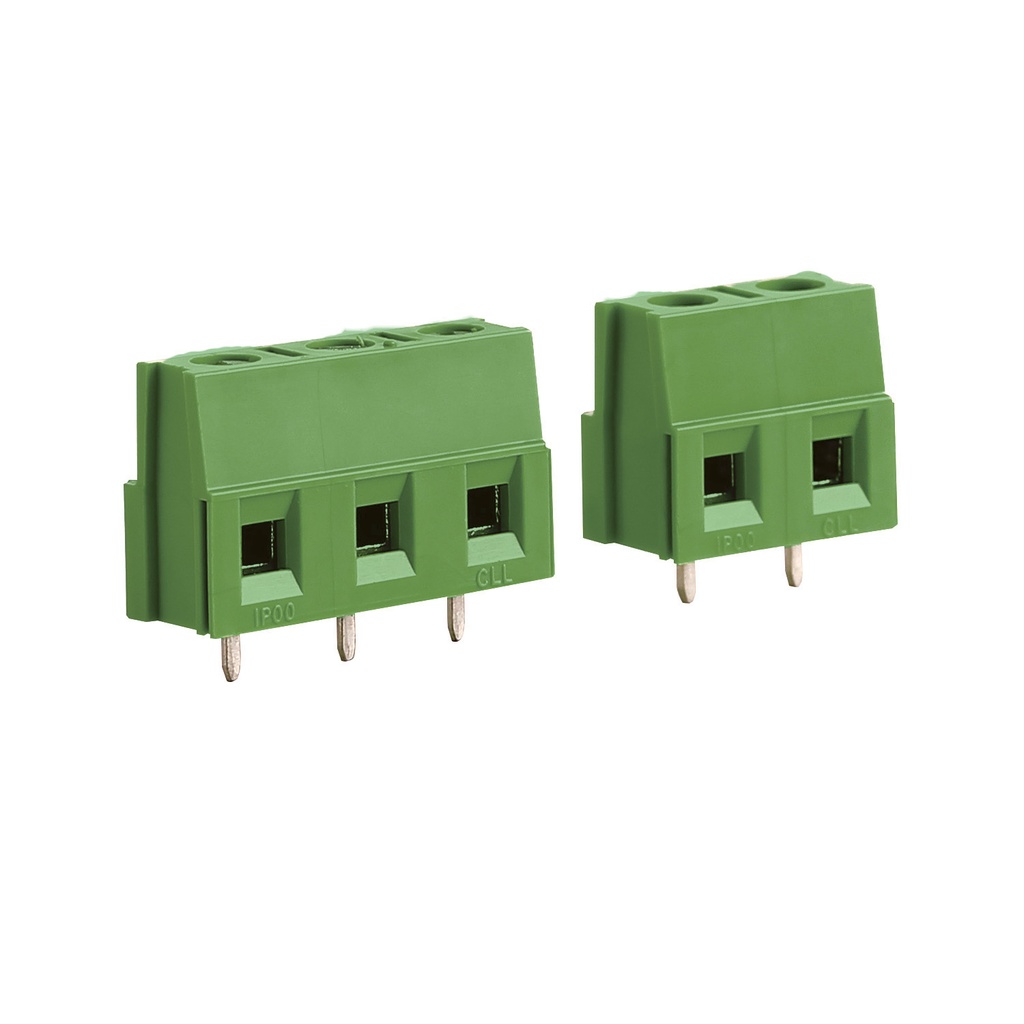 2 Position, 7.62mm Pitch fixed Printed Circuit Board (PCB) terminal block, Interlocking, horizontal Screw Clamp wire entry