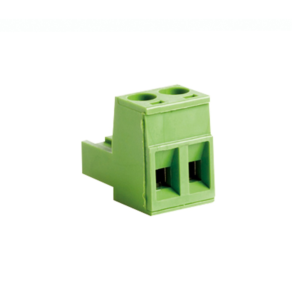 2 Position Pluggable Terminal Block, Screw Connector Terminal Wiring, 5mm Spacing, 24-12 AWG