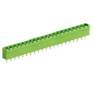 5.08mm Pitch Printed Circuit Board (PCB) terminal block header, vertical plug entry, closed end, 22 position