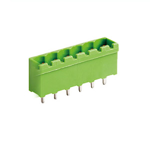 6 Position PCB Terminal Block Header With Closed Ends, Vertical,  5.08mm Pin Spacing, Polarizing Ribs, Green Housing