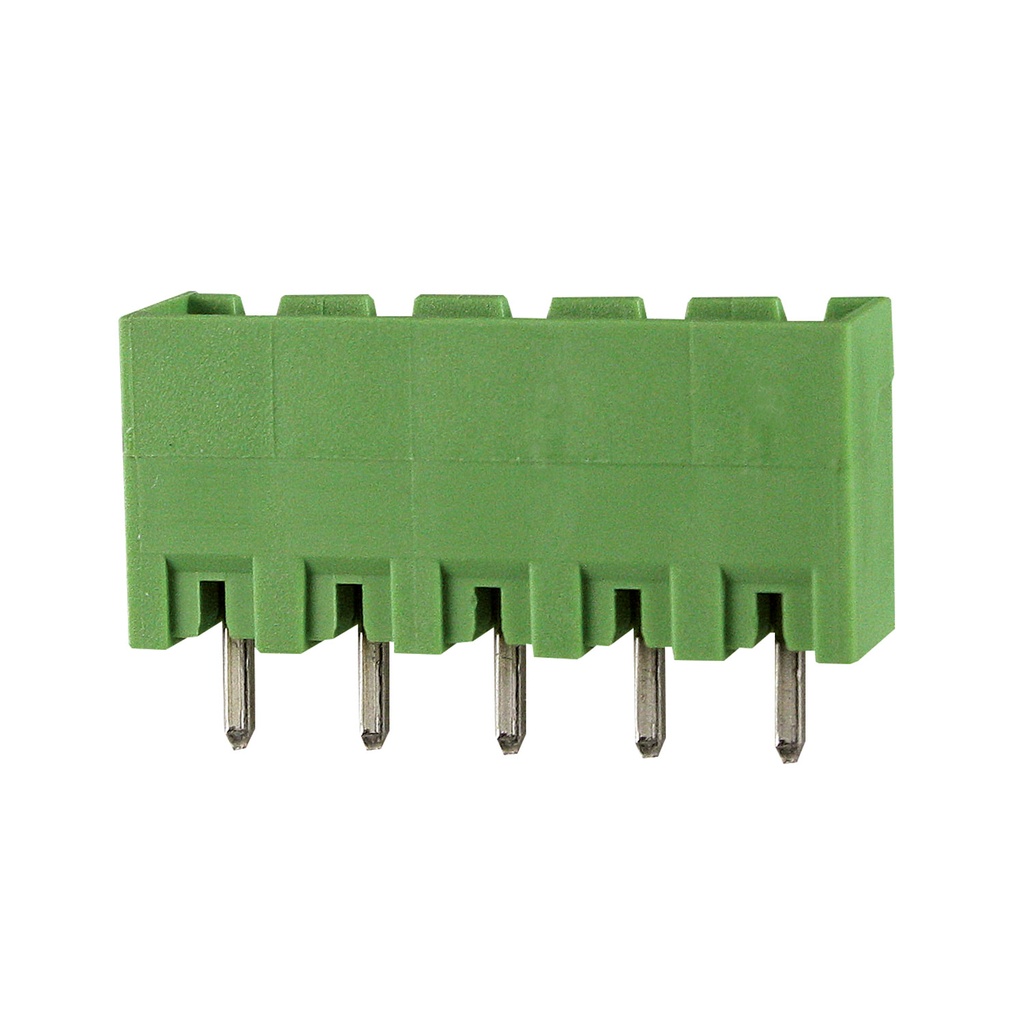 12 Position PCB Terminal Block Header With Closed Ends, Vertical, 5mm Pin Spacing, Polarizing Ribs