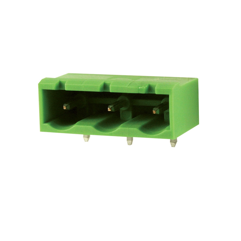 11 Position PCB Terminal Block Header With Closed Ends, Horizontal, 7.5mm Pin Spacing, Polarizing Ribs, Green Housing