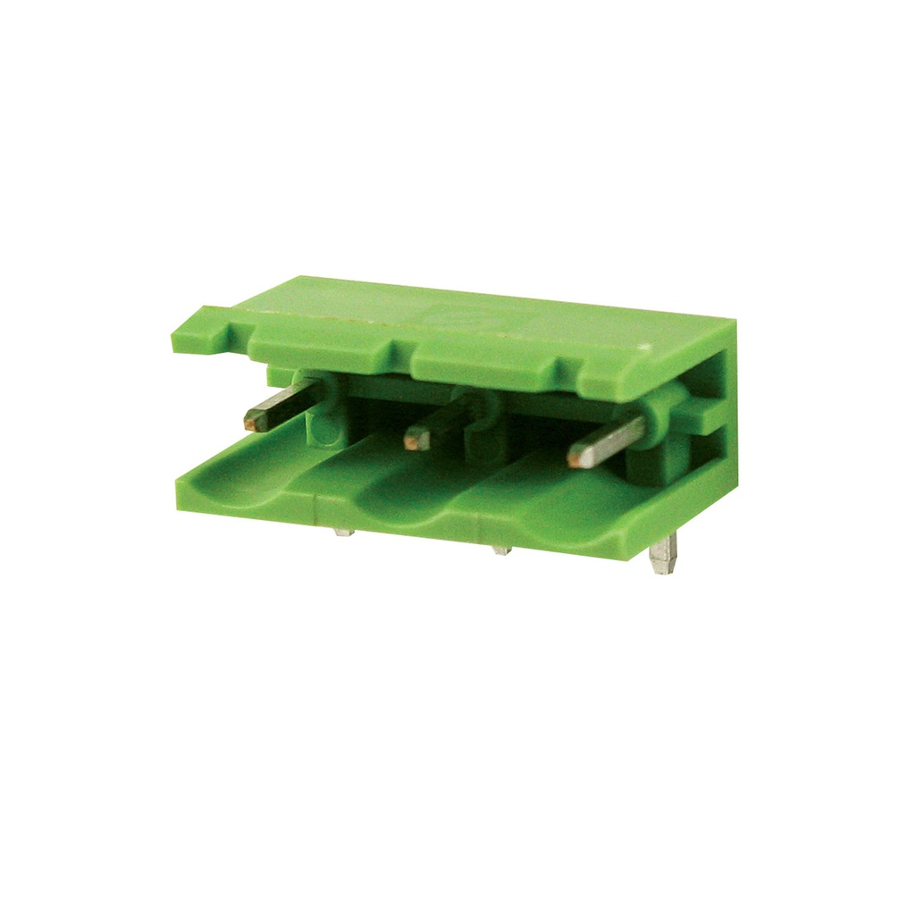 11 Position PCB Terminal Block Header With Open Ends, Horizontal, 7.62mm Pin Spacing, Polarizing Ribs, Green Housing