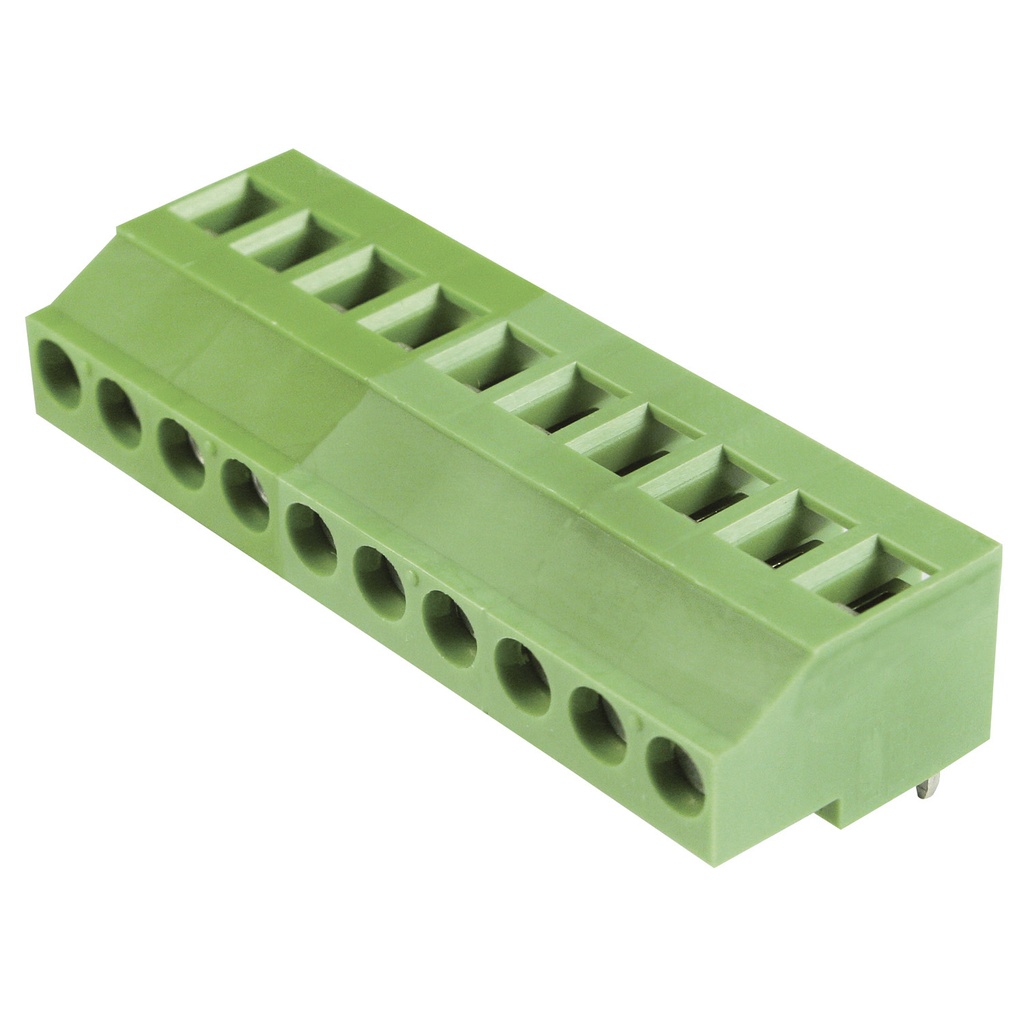 5.08mm, fixed Printed Circuit Board (PCB) terminal block, multi-position, vertical Screw Clamp wire entry, 10 position