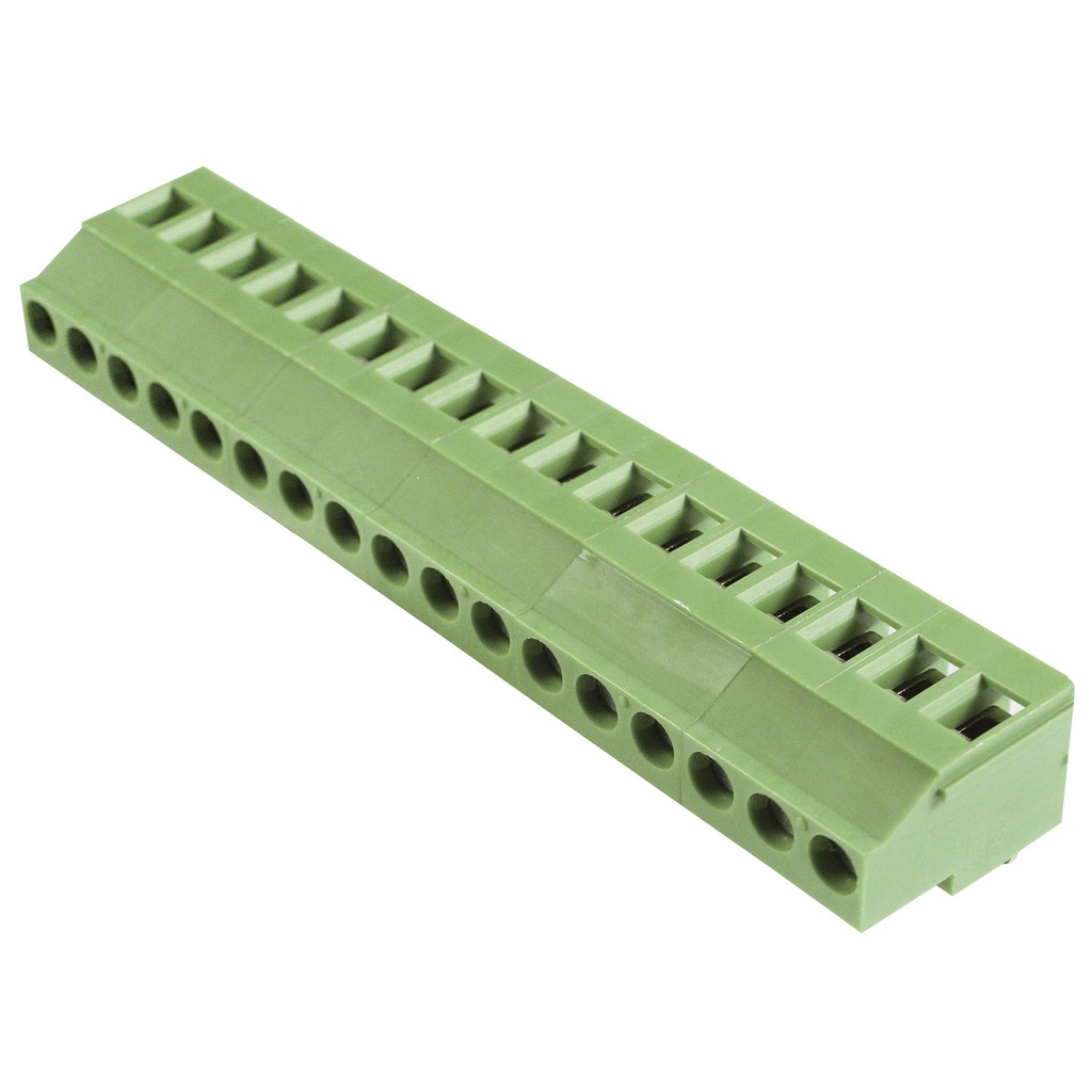 5.08mm, fixed Printed Circuit Board (PCB) terminal block, multi-position, vertical Screw Clamp wire entry, 17 position