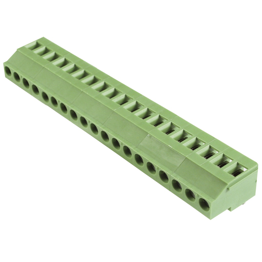 5.08mm, fixed Printed Circuit Board (PCB) terminal block, multi-position, vertical Screw Clamp wire entry, 19 position