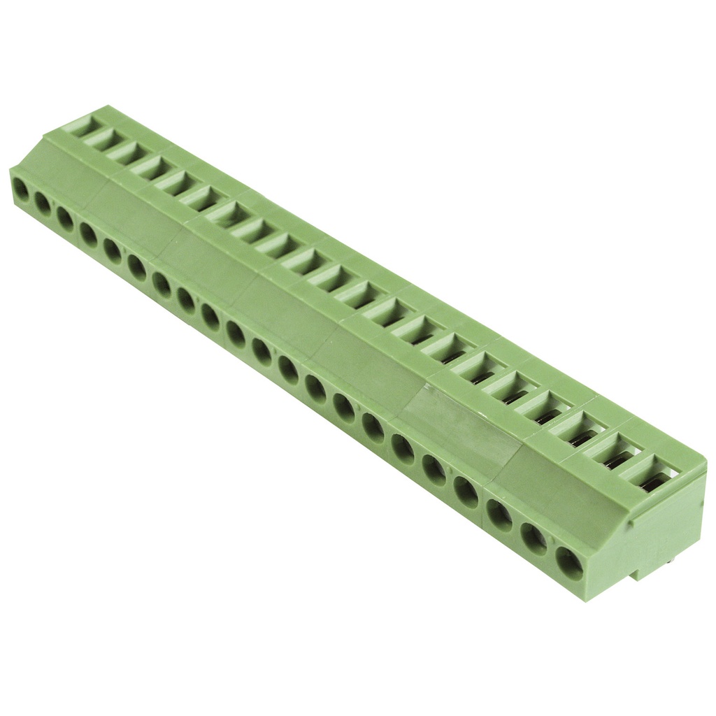 5.08mm, fixed Printed Circuit Board (PCB) terminal block, multi-position, vertical Screw Clamp wire entry, 21 position