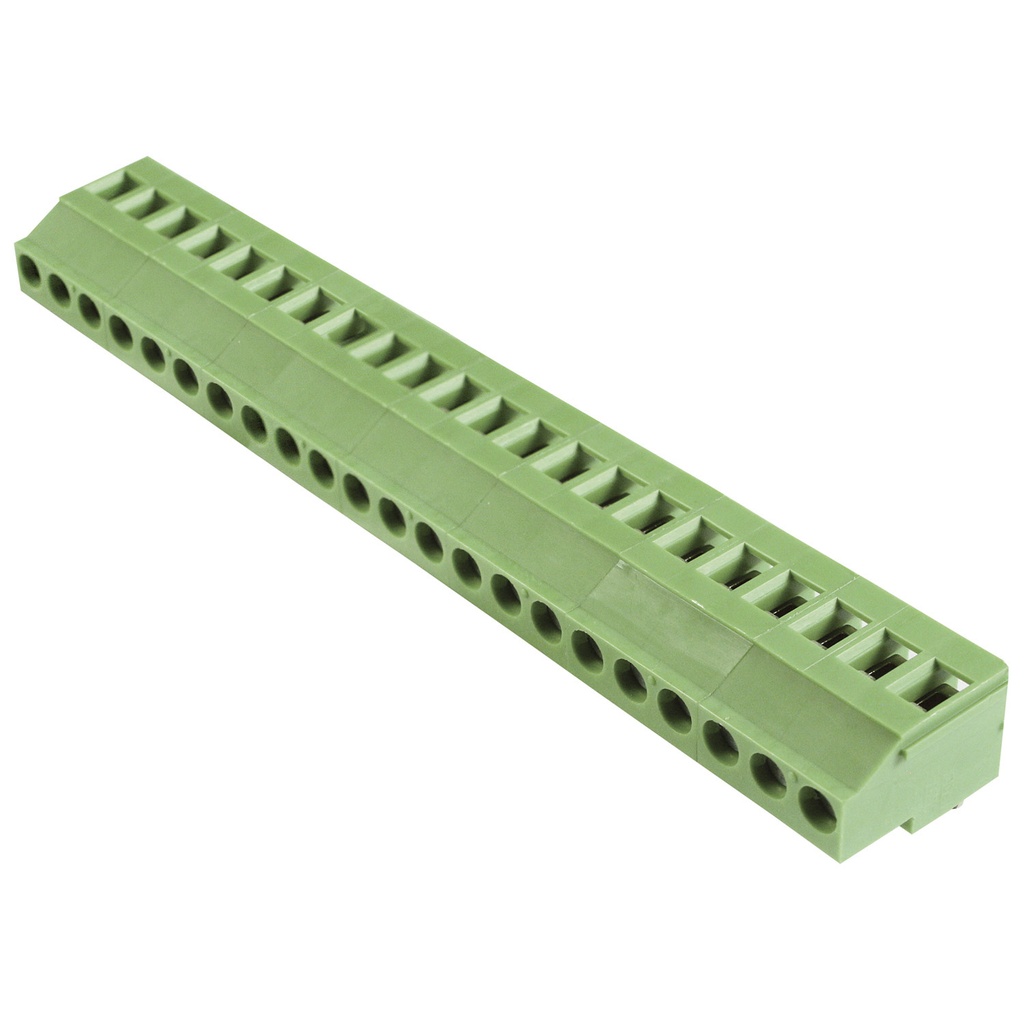 5.08mm, fixed Printed Circuit Board (PCB) terminal block, multi-position, vertical Screw Clamp wire entry, 22 position