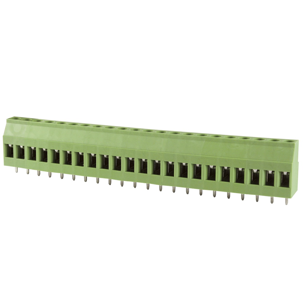 5.08mm, fixed Printed Circuit Board (PCB) terminal block, multi-position, horizontal Screw Clamp wire entry, 22 position