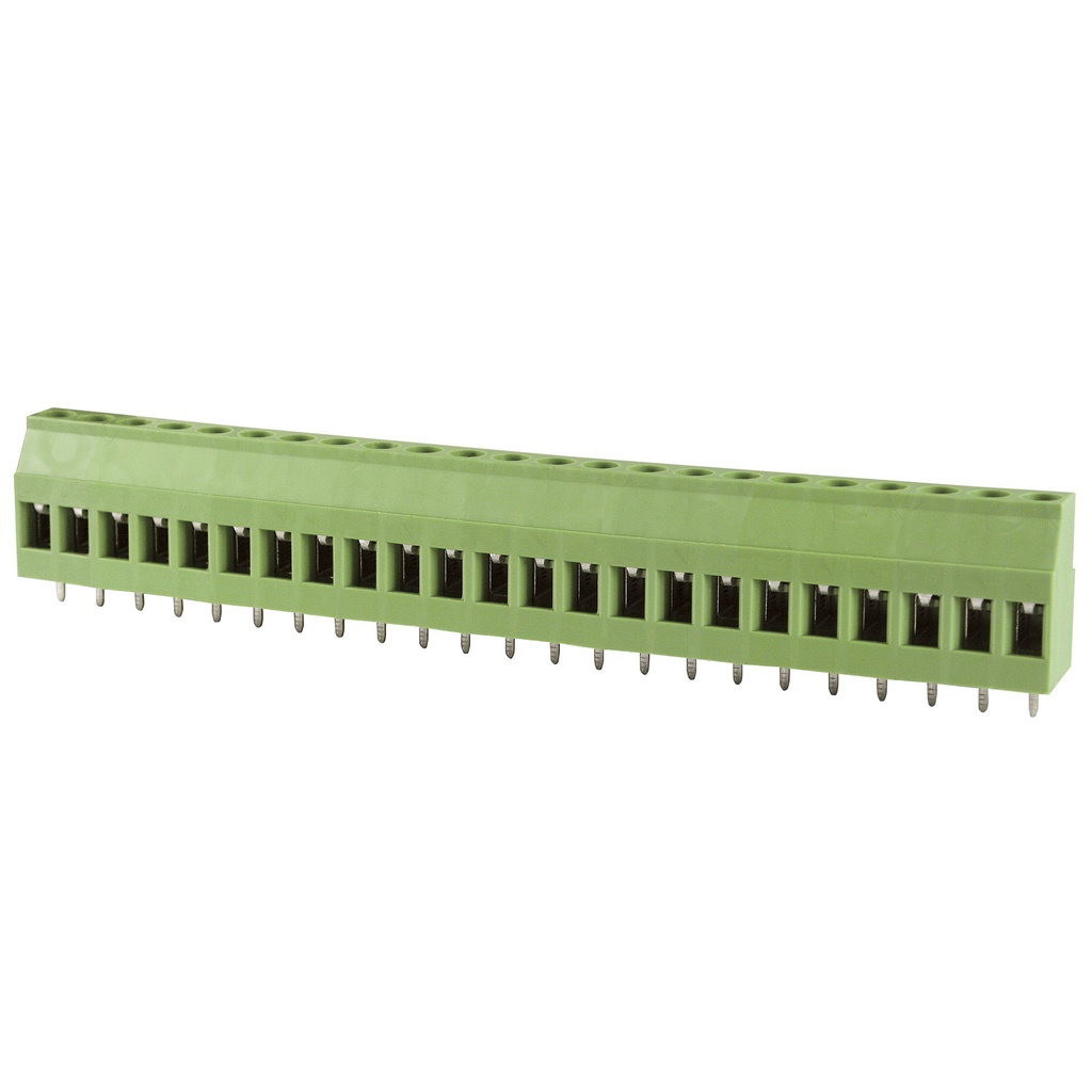 5.08mm, fixed Printed Circuit Board (PCB) terminal block, multi-position, horizontal Screw Clamp wire entry, 23 position