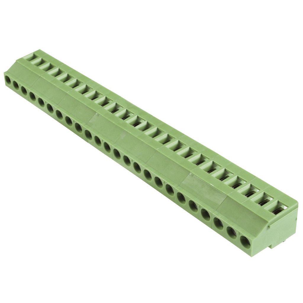 5.08mm, fixed Printed Circuit Board (PCB) terminal block, multi-position, vertical Screw Clamp wire entry, 24 position