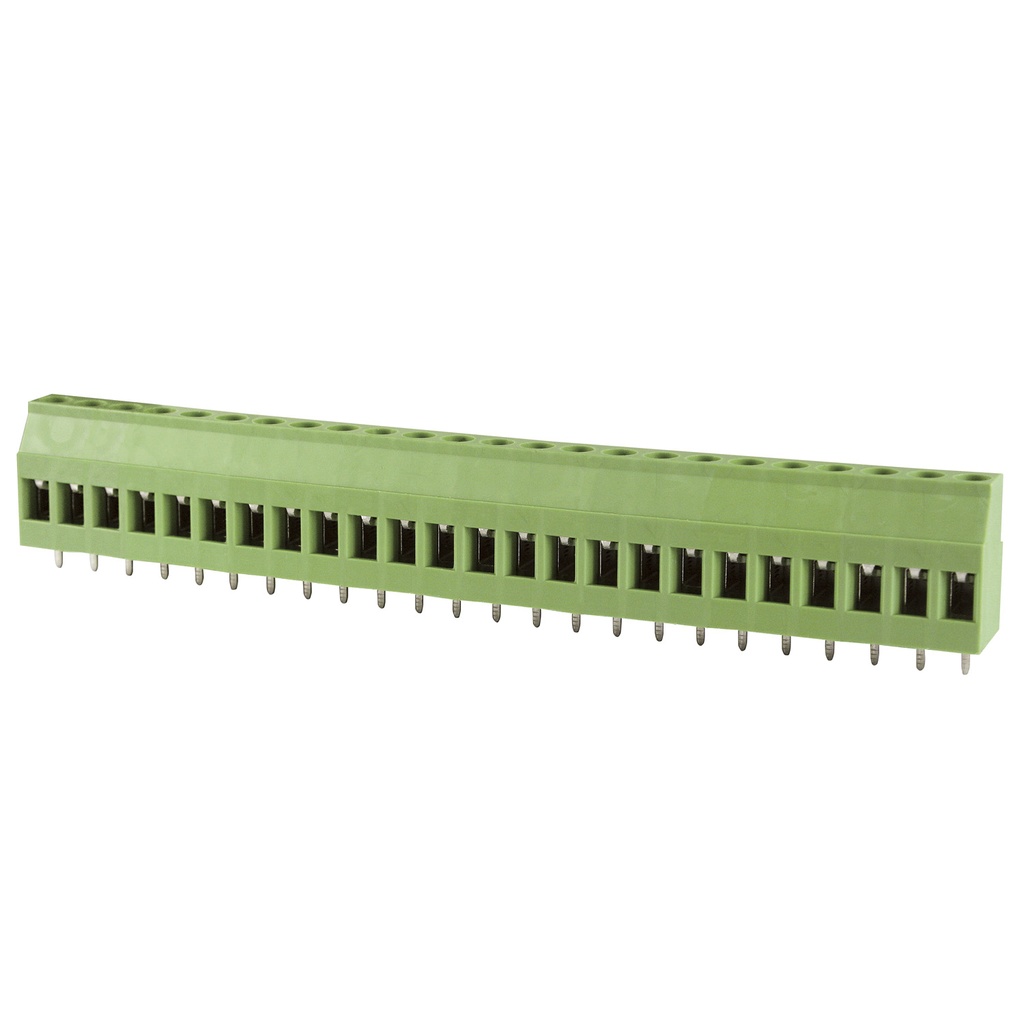 5.08mm, fixed Printed Circuit Board (PCB) terminal block, multi-position, horizontal Screw Clamp wire entry, 24 position