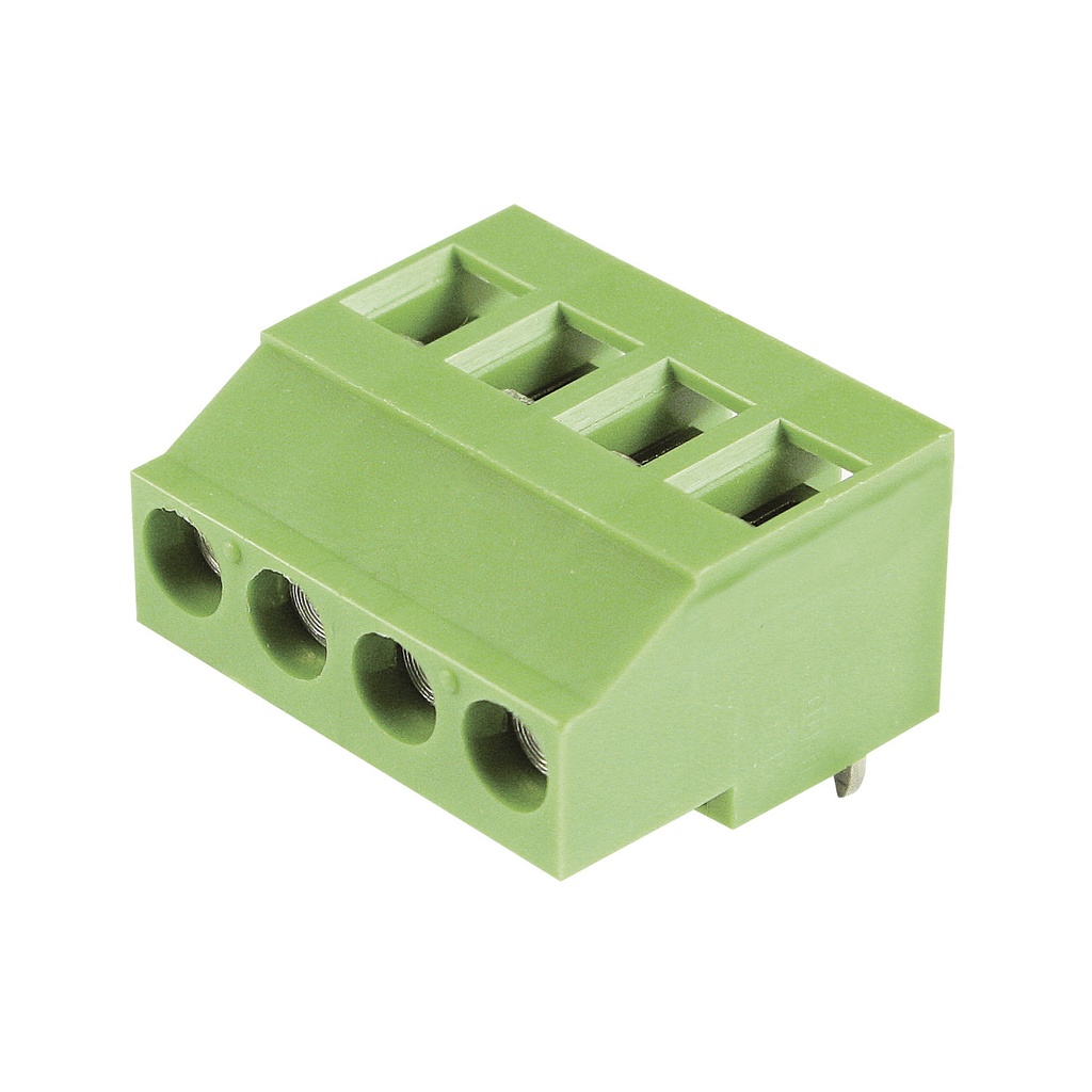 5.08mm, fixed Printed Circuit Board (PCB) terminal block, multi-position, vertical Screw Clamp wire entry, 4 position