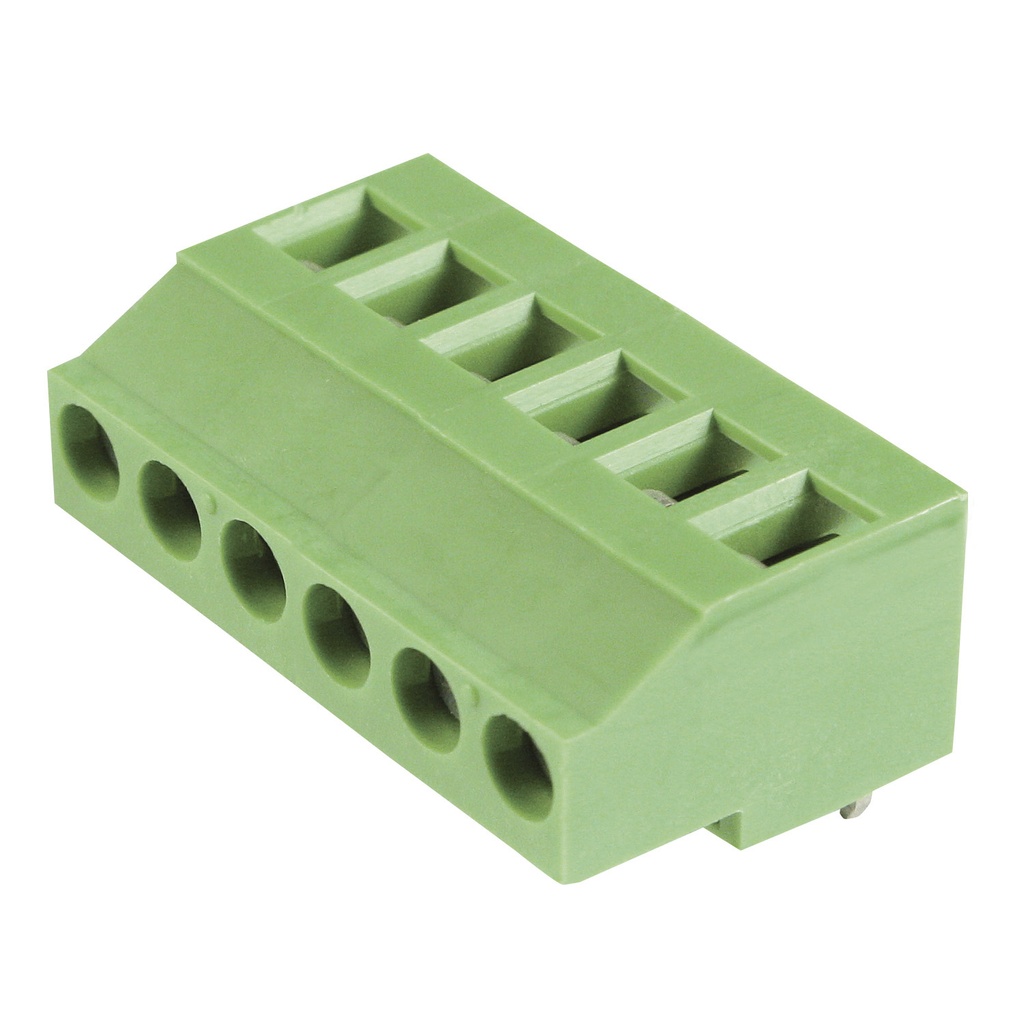 5.08mm, fixed Printed Circuit Board (PCB) terminal block, multi-position, vertical Screw Clamp wire entry, 6 position