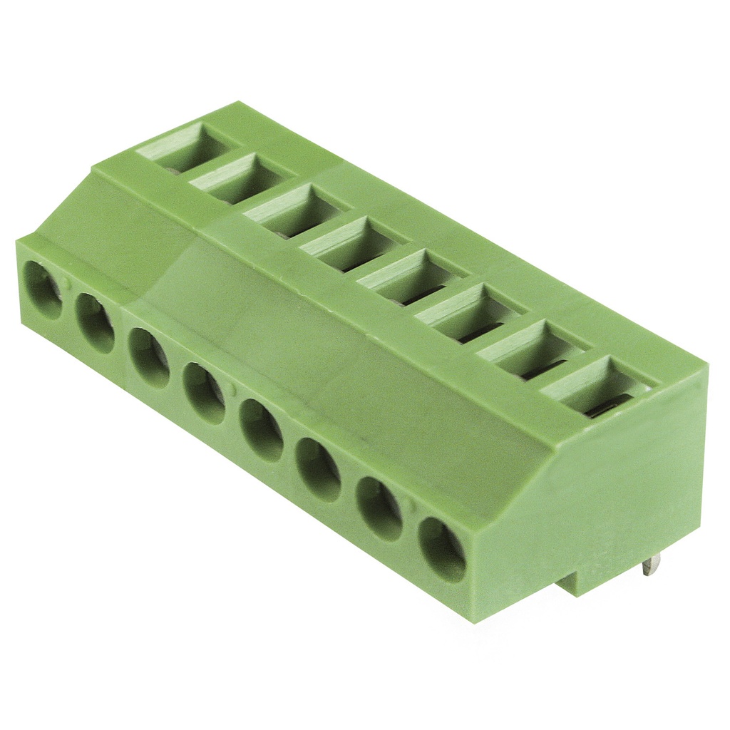 5.08mm, fixed Printed Circuit Board (PCB) terminal block, multi-position, vertical Screw Clamp wire entry, 8 position