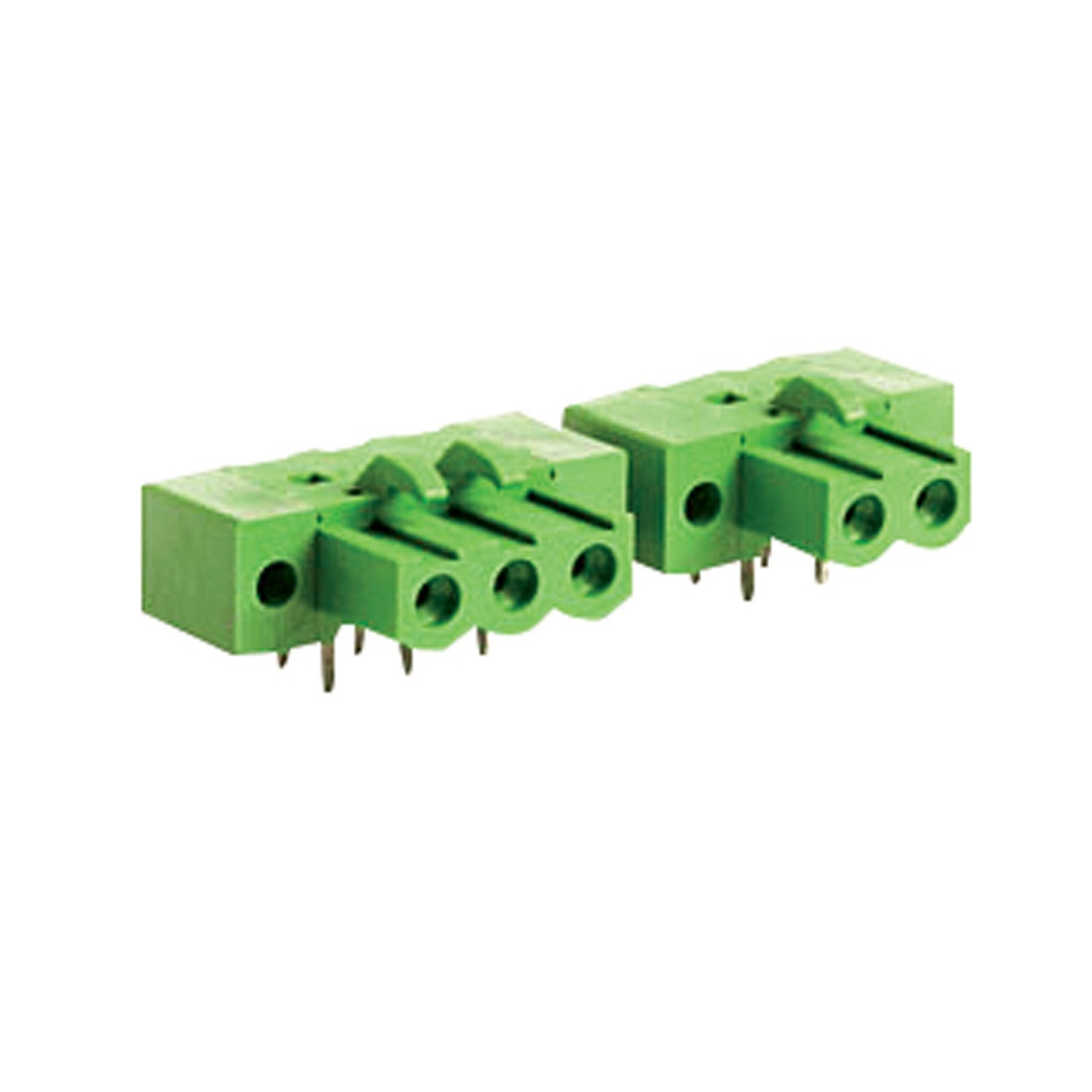 5.08mm Printed Circuit Board (PCB) inverted terminal block header, Female Connector, Dual Pin Row, Horizontal, with Threaded Flange, 2 position