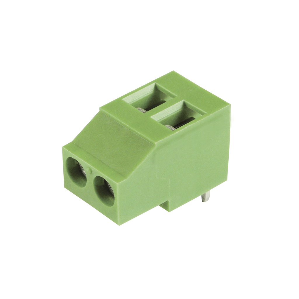 2 Position Green Fixed PCB Terminal Block, 5.08mm Pin Spacing, Vertical Wire Entry, Screw Clamp, 30-12 AWG