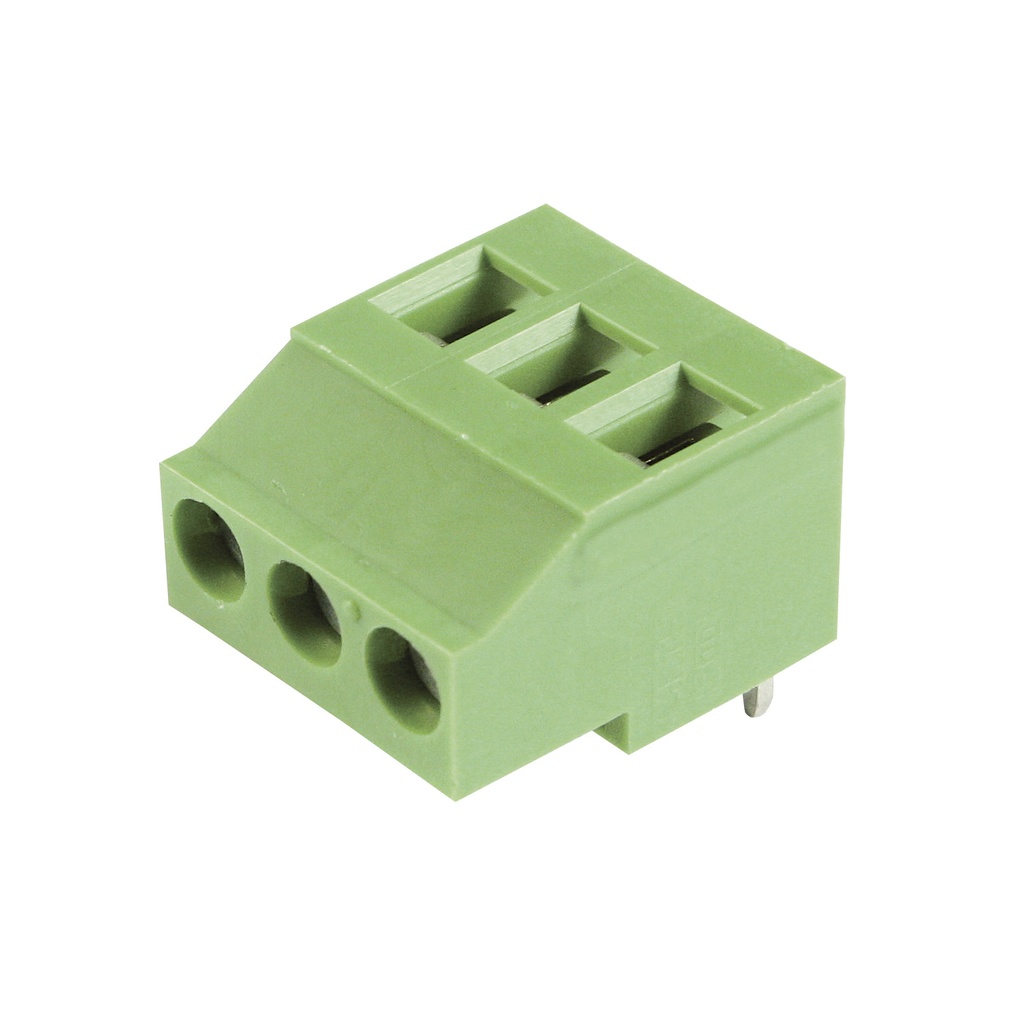 3 Position Green Fixed PCB Terminal Block, 5.08mm Pin Spacing, Vertical Wire Entry, Screw Clamp, 30-12 AWG