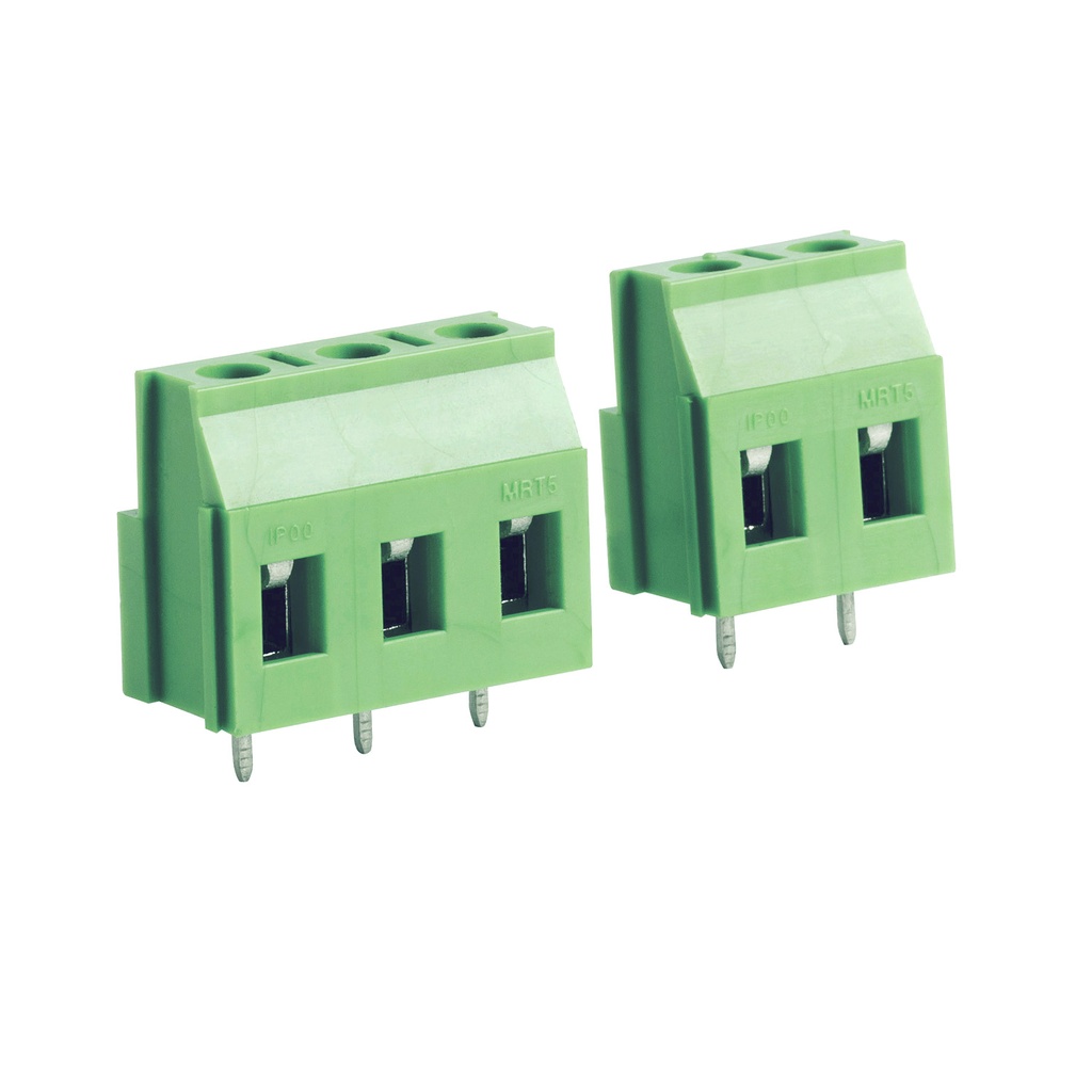 2 Position Green Fixed PCB Terminal Block, 7.5mm Pin Spacing, Horizontal Wire Entry, Screw Clamp, 30-12 AWG