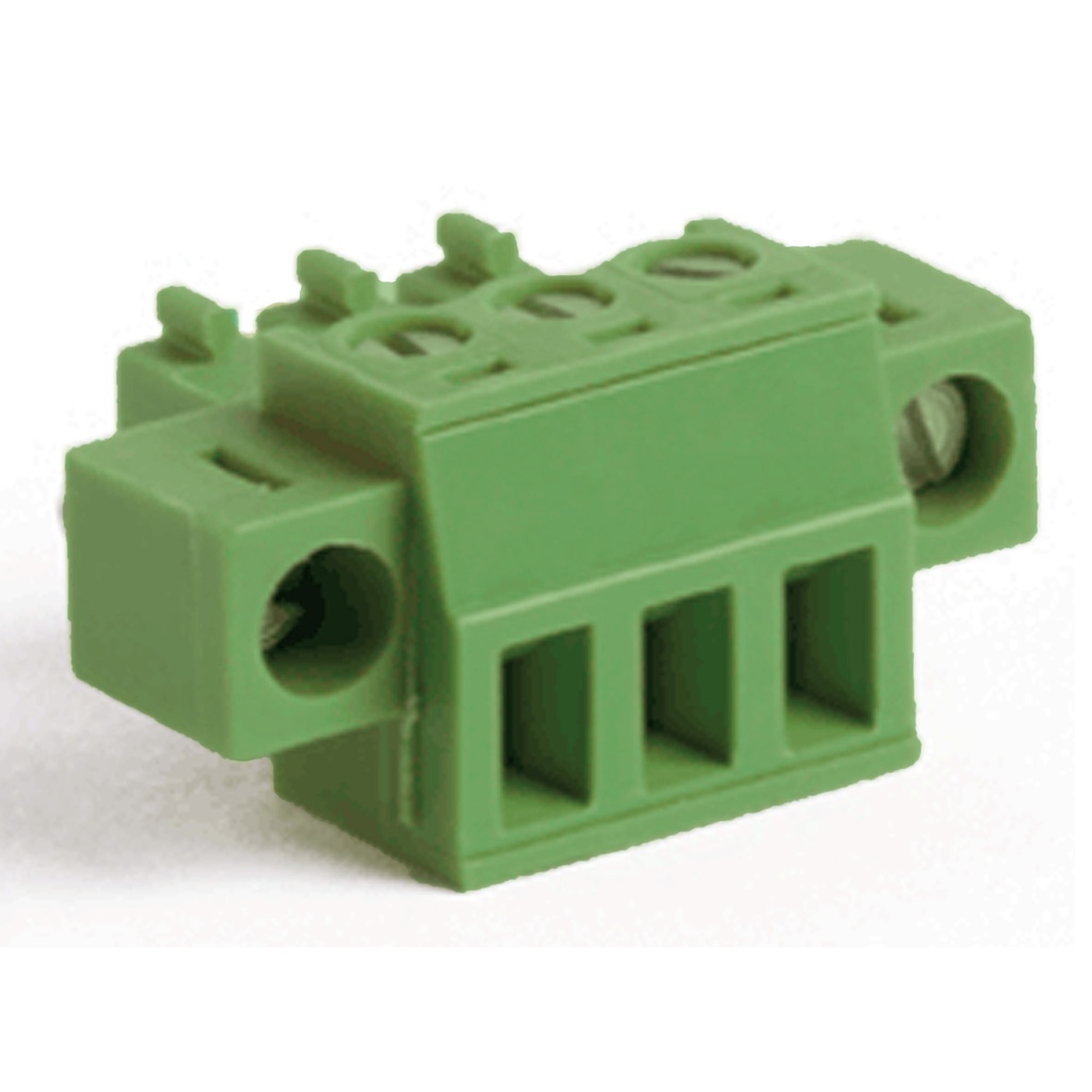 12 Position 3.81mm Pluggable Terminal Block With Screw Locks, Screw Clamp, Green Housing, 30-16AWG