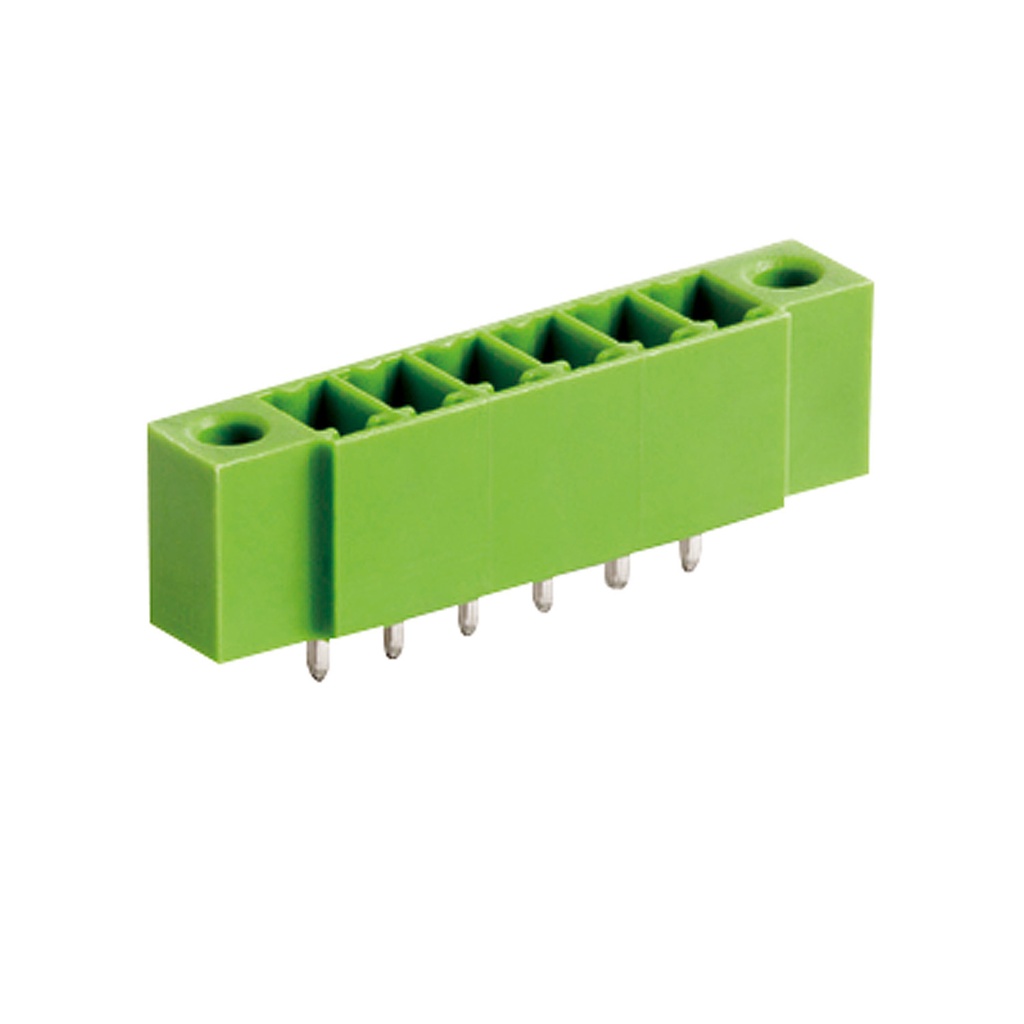 11 Position PCB Terminal Block Header, Threaded Flange, 3.5mm Pitch, Vertical, Green Housing, For 3.5mm Terminal Block Connectors With Screw Locks