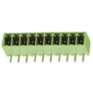 12 Position PCB Terminal Block Header, 3.81mm pitch, Horizontal, Green Housing, For Use With 3.81mm High Density Pluggable Terminal Blocks
