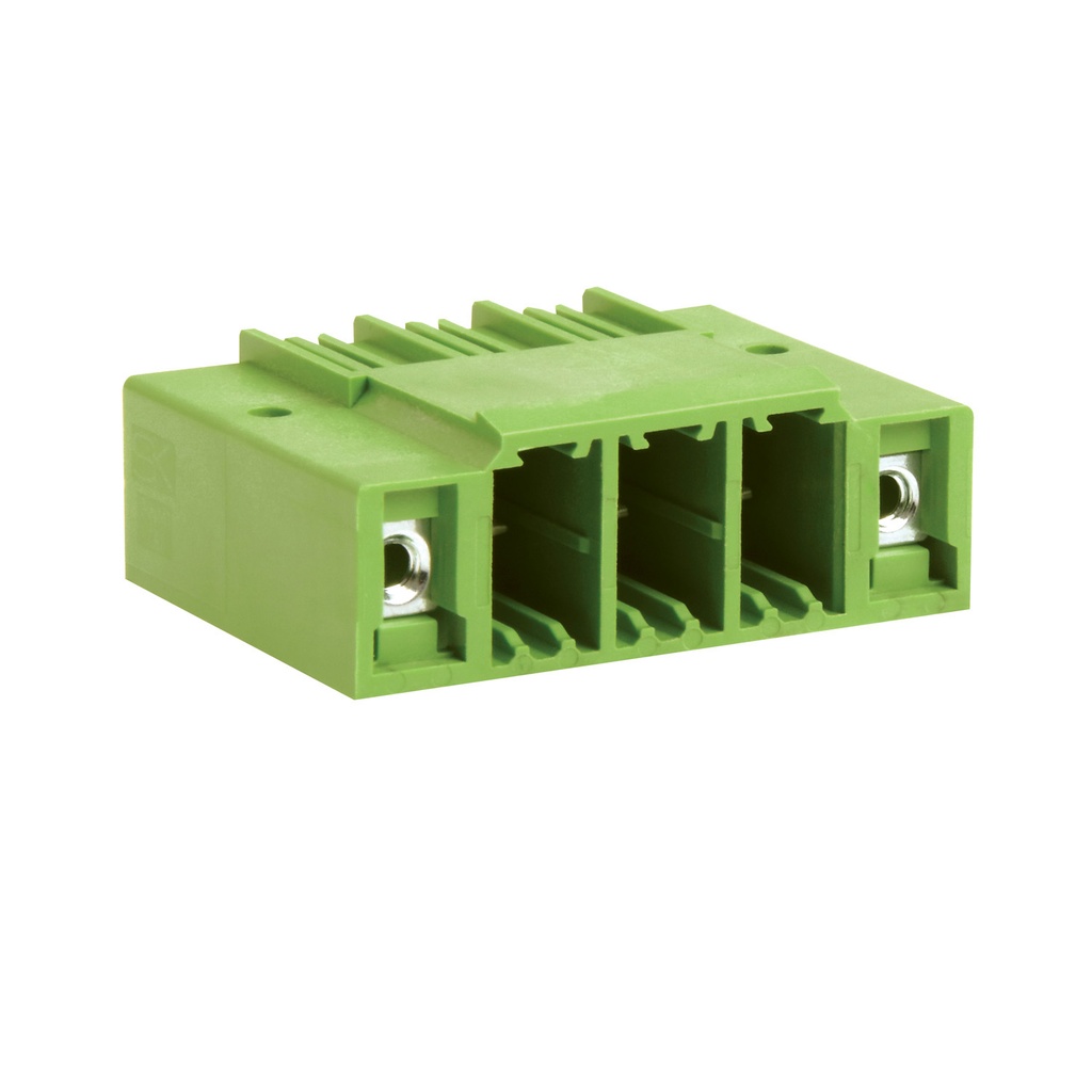 7 Position 41 Amp PCB Horizontal Header with Threaded Flange, For Use with Pluggable Terminal Block Connectors with Screw Locks, PWM1P7.62-7DPSQFV
