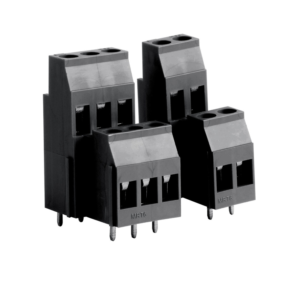 Modular PCB Terminal Block, 20A, 300V, 3-Position, 5.08mm Spacing, Black, PA68 Polyamide, UL94V-0, 30-12 AWG, Temp Range -30 Deg C to +120 Deg C