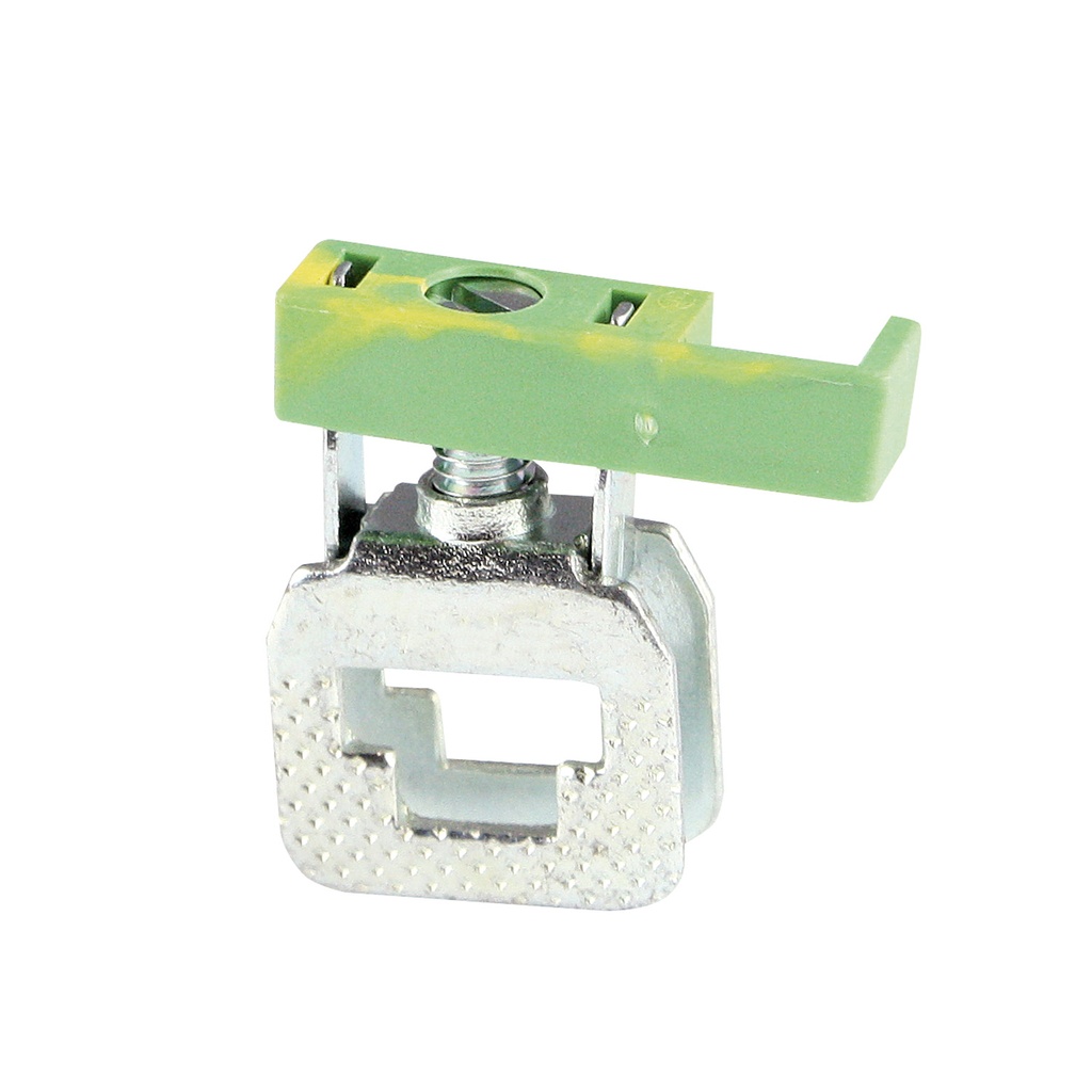 Busbar Terminal Block, Use With ASI Terminal Block Bus bar. Slide-on Busbar Terminal Block With Insulated Green/Yellow Cap, 20-10 AWG, 300V, 20A,