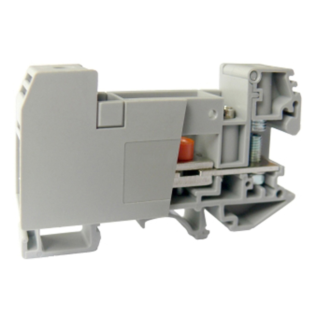 Bolt ConnectionTerminal Block With Sliding Link Disconnect, DIN Rail Mount, M4 Stud Terminal Block