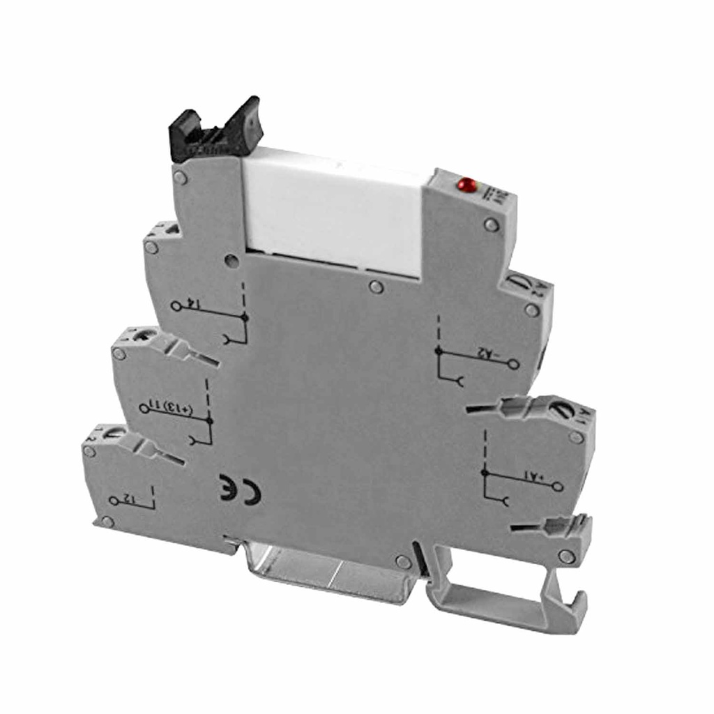 Terminal Block Relay, DIN Rail Relay 12V, Interposing Relay 12Vdc, Low Profile Height, SPDT, 12Vdc Coil, 6A 250Vac Contact