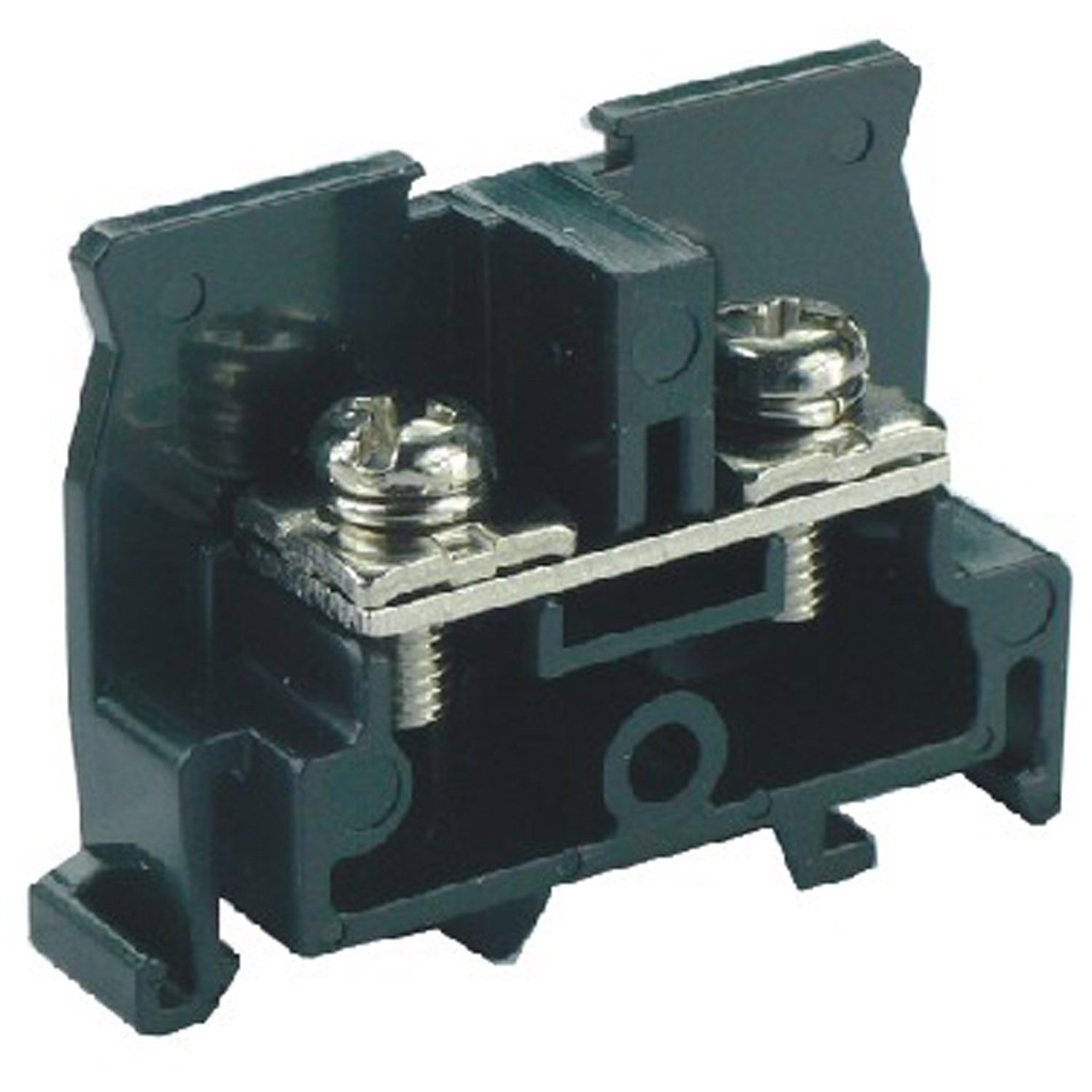 Ring Terminal, NEMA Style DIN Rail Terminal Block For Ring Lugs, M5 Screw, Black, 50A, 600V, ASI391005